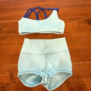 Light Blue five dancewear Set with Strappy Sports Bra